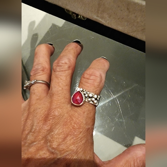 PINK SAPPHIRE HANDMADE RING STERLING SILVER SIZE 7 - Picture 12 of 12